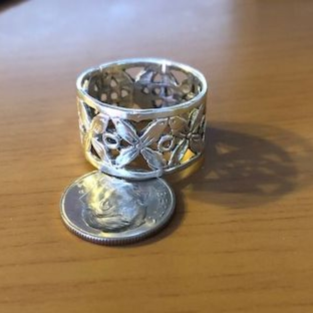 Sterling Silver Floral Band Ring